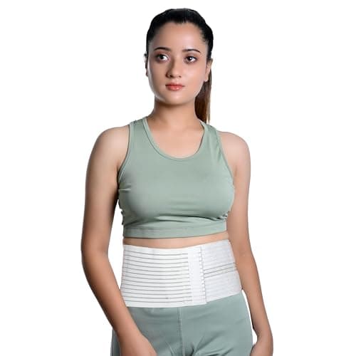 Wonder Care Umbilical Hernia White Belt Pain Relief Support Brace With 1 Removable Compression Pad For Men & Women (Xl,Non Toxic) - Xl