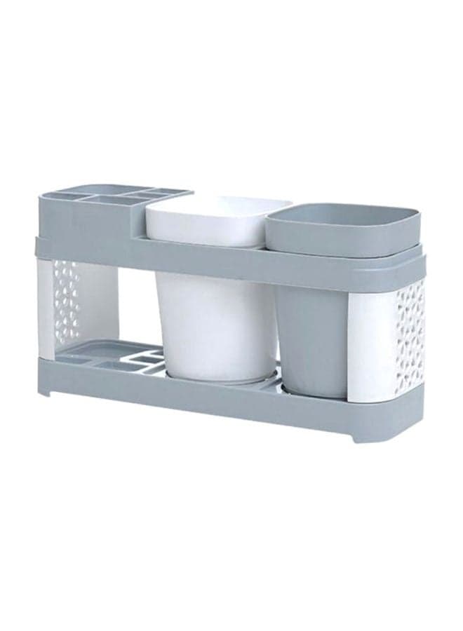 Toothbrush Holder With Brush Cup Grey/White 23x12cm