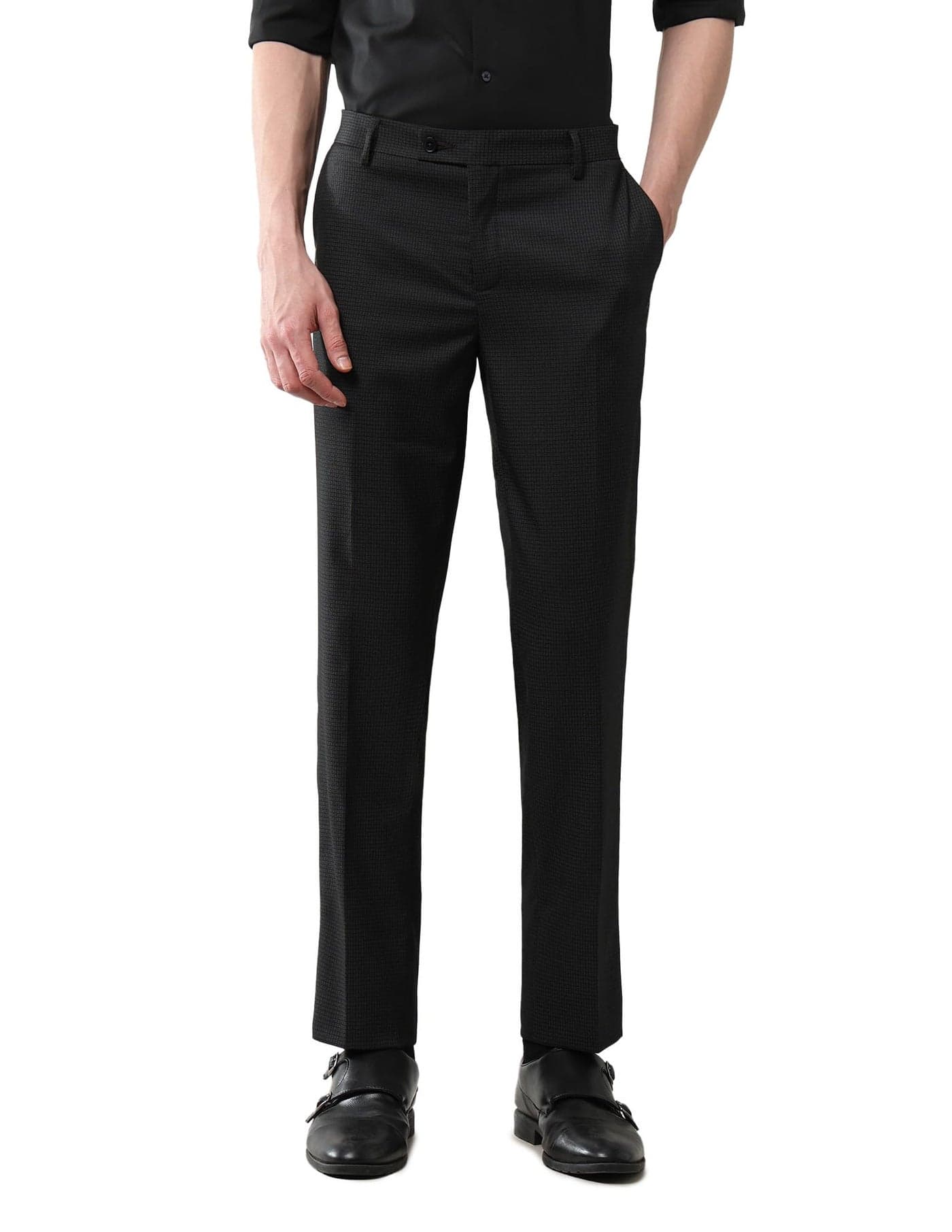 Arrow Checked Tapered Fit Trousers_ARAEOTR1822_34