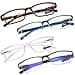 TERAISE Anti UV Reading Glasses 4 Pairs Blue Light Blocking Reader Womens Mens 150X