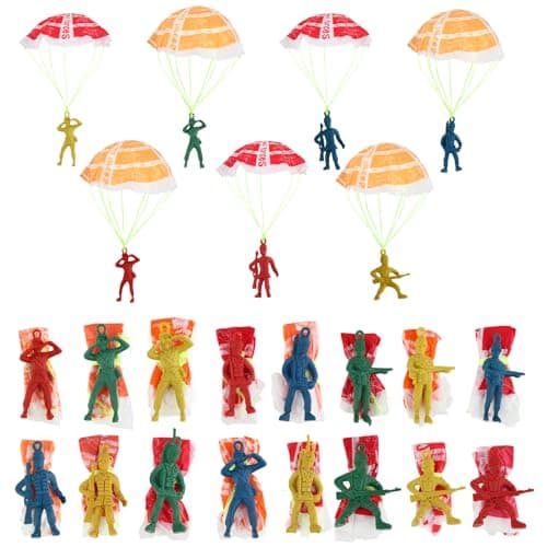Manmel 40PCS Parachute Toy Outdoor Flying Toy for Kids 3 4 5 6 7 8 9 Mini Paratroopers Army Parachute Flying Throwing Outside Toys for Toddlers Boys Girls Party Favors Goodie Bag Stuffers