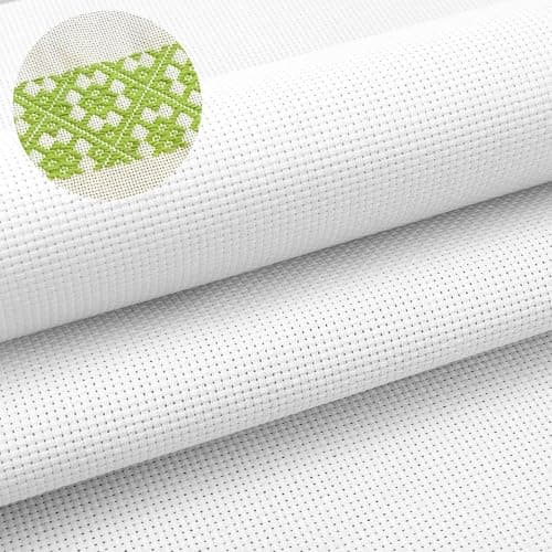 Needlepoint Canvas 18 x 12 14 Mesh White Blank Cloth Needle Point Canvas Polyester Cotton Embroidery Blank Cloth Needlepoint Supplies for Knit Crochet Projects 2 Pack
