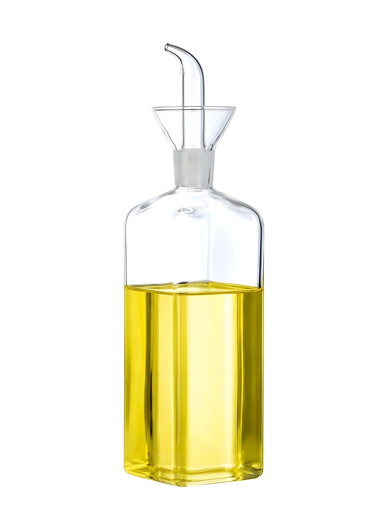 Glass Oil Bottle Olive Oil Dispenser Bottle,Oil and Vinegar Dispenser Spout,bottle Glass Cooking Oil Vinegar Measuring Dispenser with Spout for Kitchen and BBQ(500Ml/17Oz)