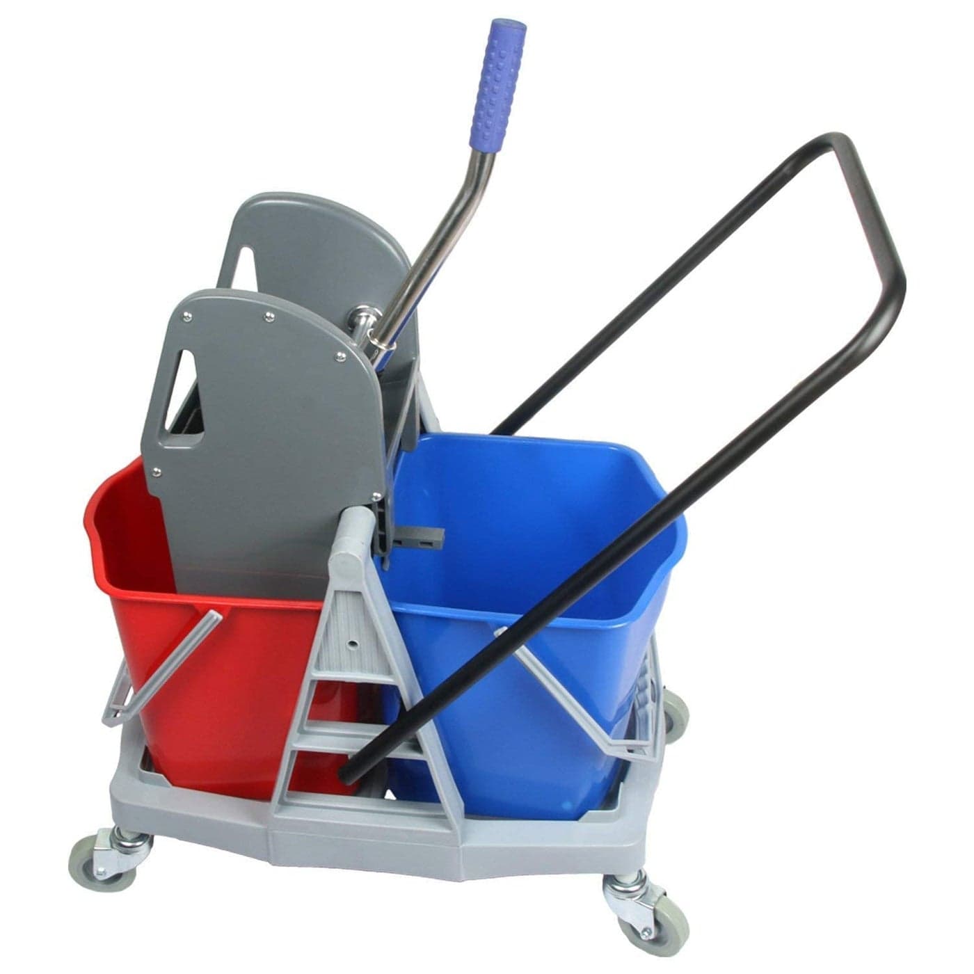 Mircle™Double Bucket Mop Wringer Trolley (40 LTR) ABS Plastic Material Red, Blue