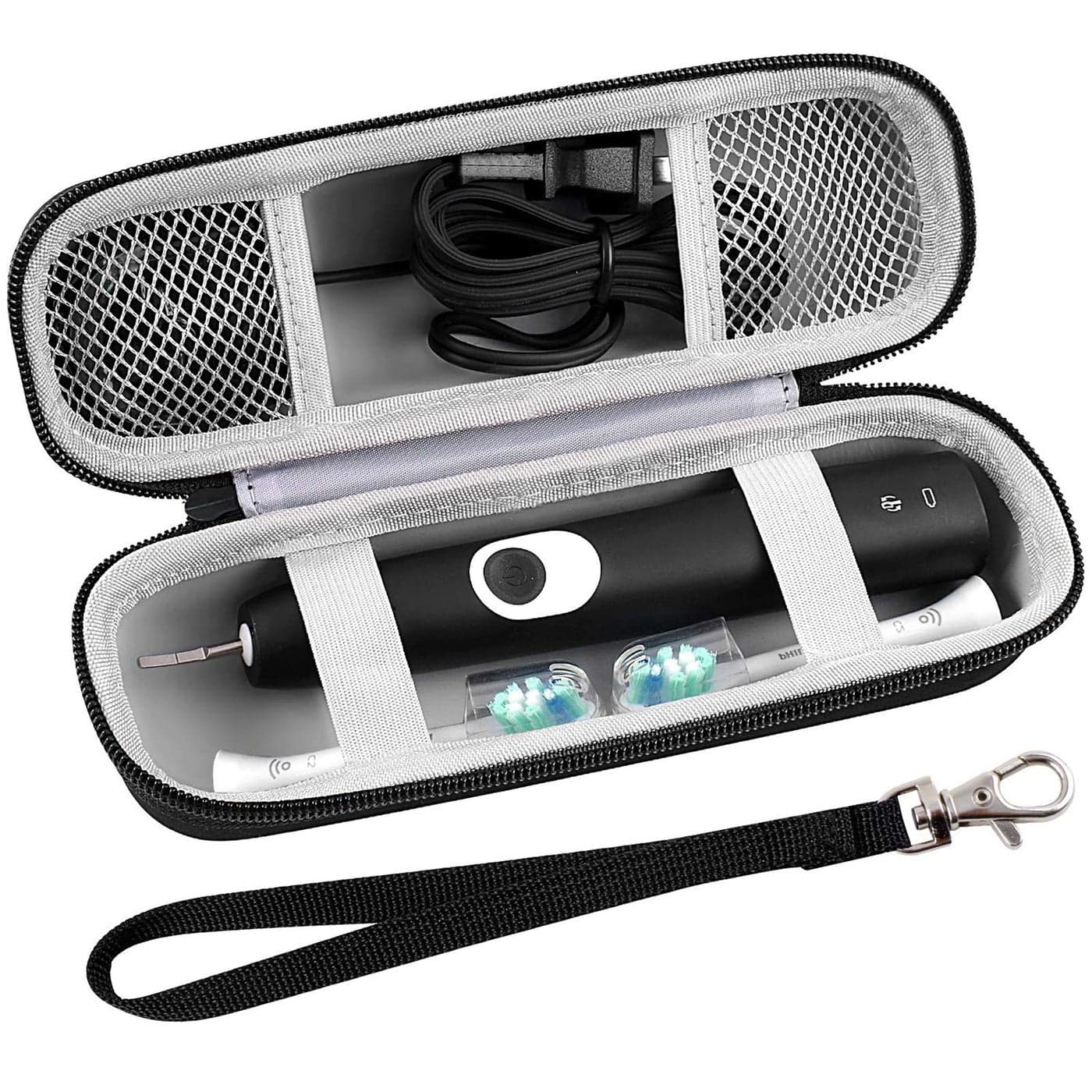Toothbrush Travel Case Compatible with OralB Pro 1000 2000 3000 3500 5000 7500 for Philips Sonicare ProtectiveClean 4100 6100 5100 6500 7500 Rechargeable Electric Toothbrush Box Only Black