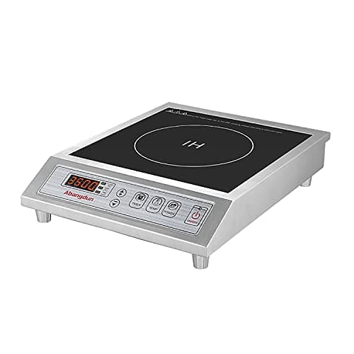 Abangdun 3500W Commercial Induction Cooktop, 208-240V Commercial Induction Burner, Countertop Induction Range & Induction Cooker, Stainless Steel Electric Hot Plate with 9.25-Inch Copper Coil