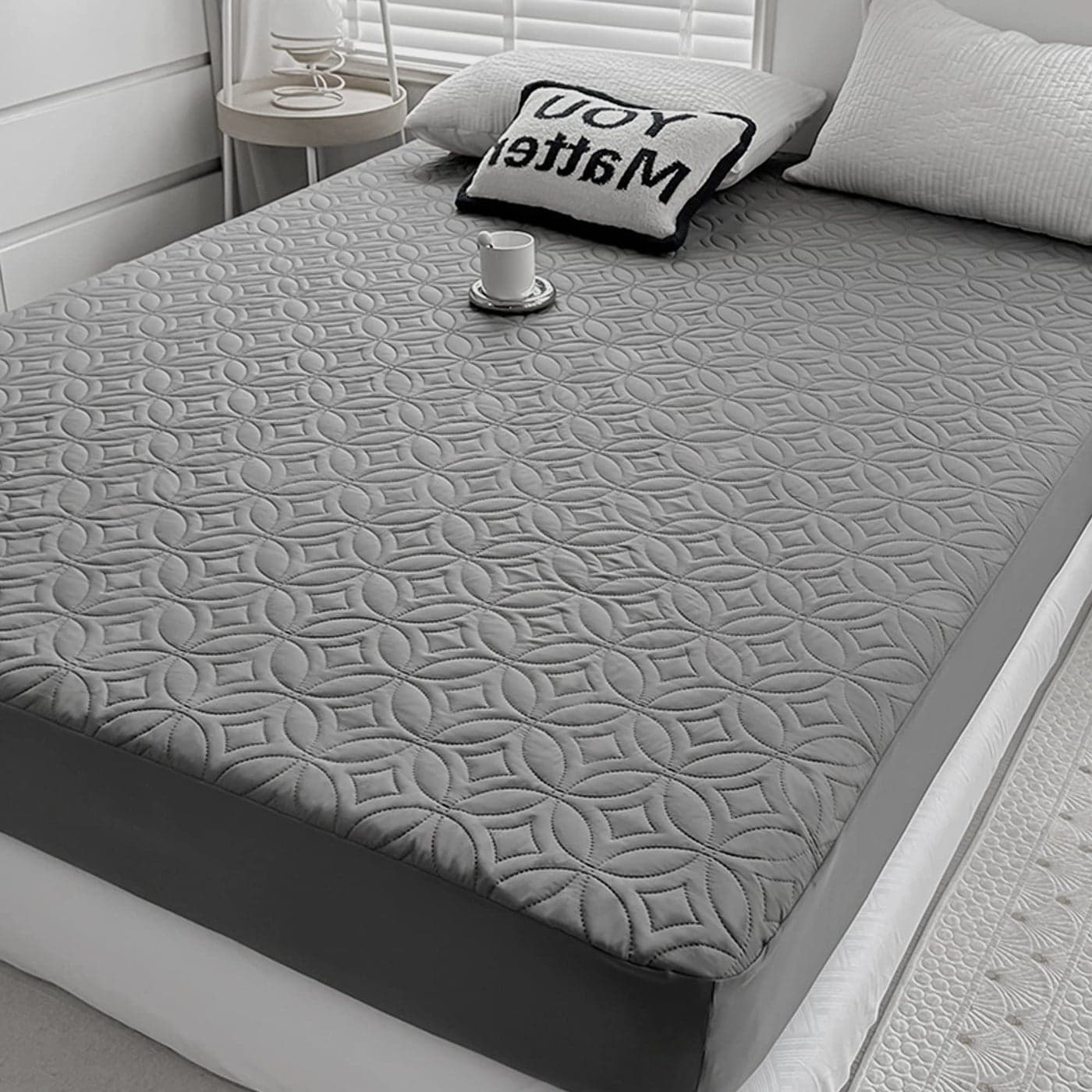 FELTYBED Queen Size 60x80 Waterproof Mattress Protector Soft Bed Grey Mattress Cover Queen Breathable Mattress Pad Cover with Deep Pocket 6 15 Noiseless Washable