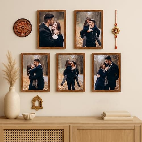 Art Street A4 Size Photo Frame For Wall Set of 5 Brown Picture Frame For Home and Office Decoration new-Size -8x12 Inches