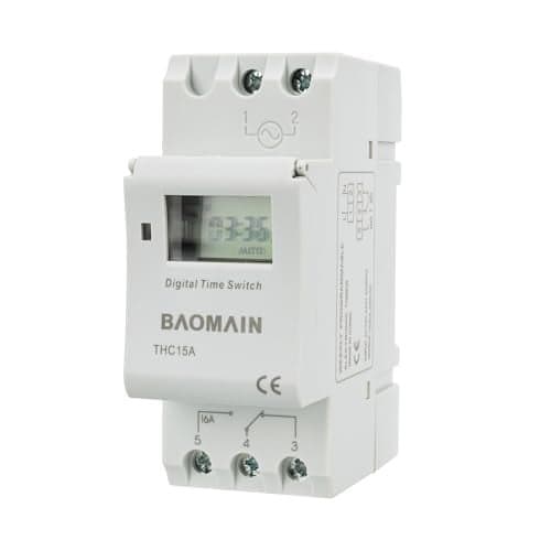 Baomain THC15A Digital LCD Power Weekly Programmable Timer Switch AC 220V
