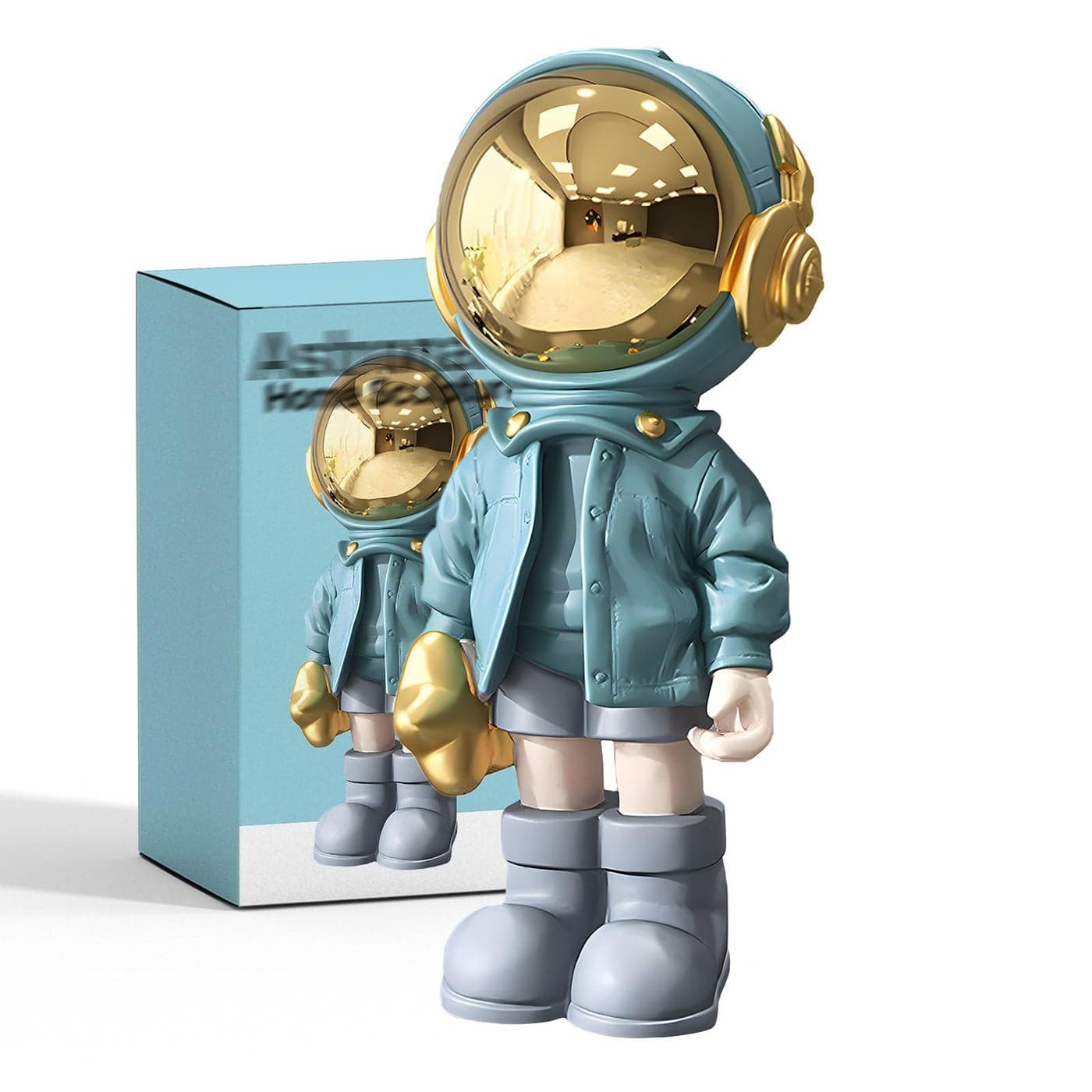 EZ4ENCE Figurine Statue Astronaut Sculpture Spaceman DecorSculpture for Home DecorArts Blue Shelf DecorationCool Metal Mask Table DecorLarge Spaceman Figure Ornament