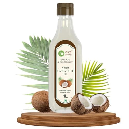 Pure Nutrition Cold-Pressed Virgin Coconut Oil - 1L | 100% Natural & Pure | Ideal for Cooking, Baby Massage, Hair & Skin Care | Supports Hair Growth & Skin Hydration