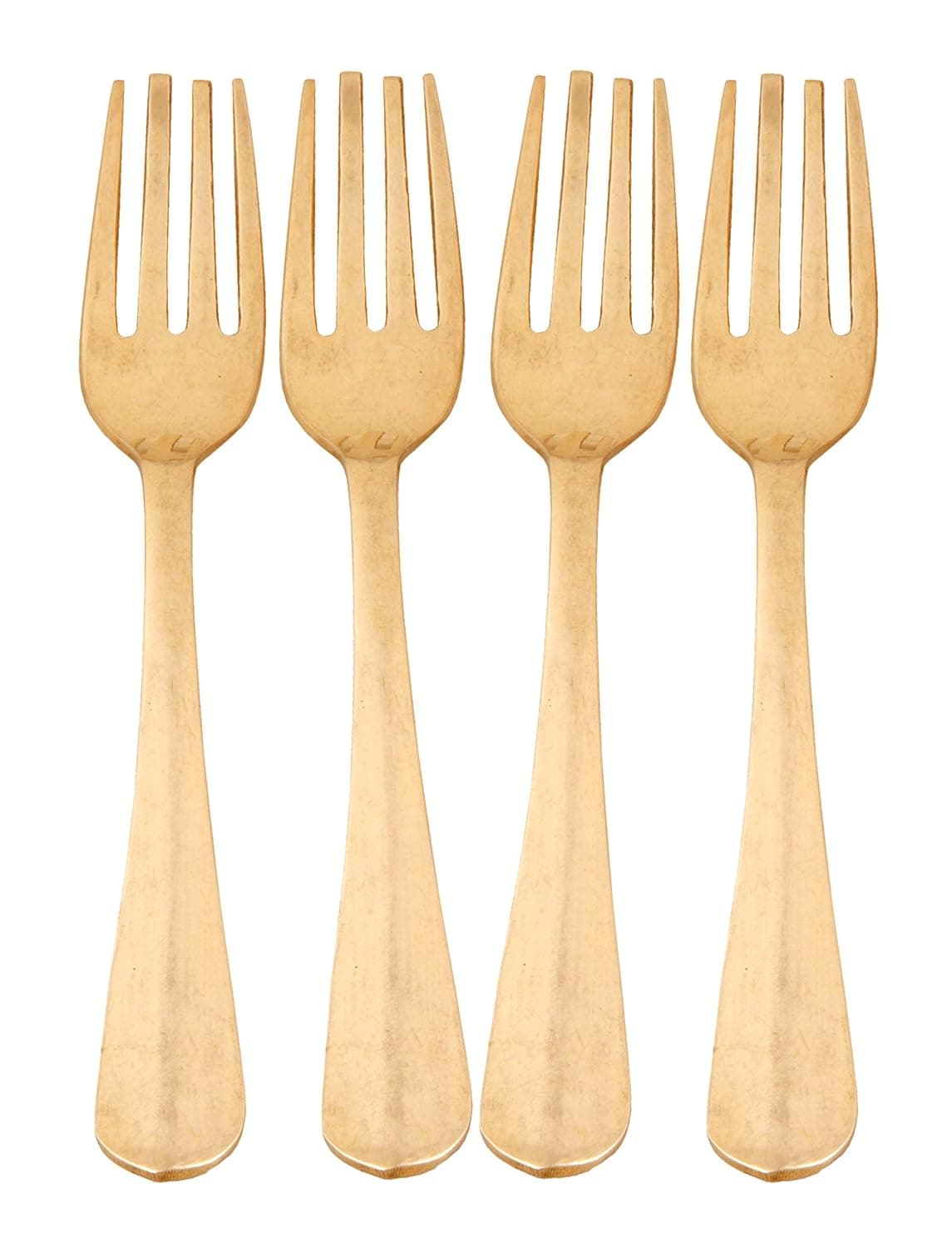 Shiv Shakti Arts Brass Fork Tableware Cutlery Set Heavy Gauge 72 Inch Set of 4 Pieces