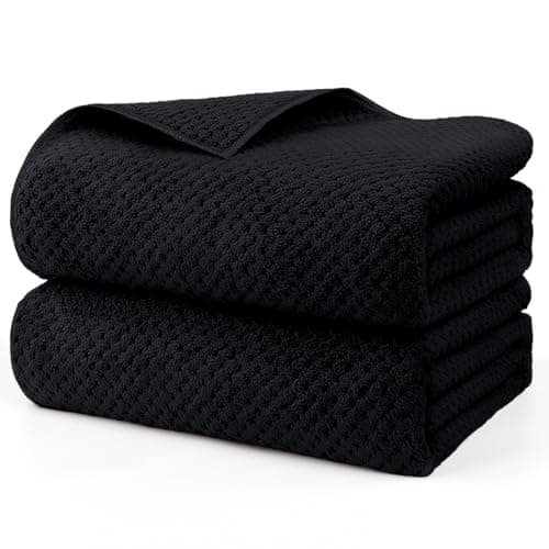 HOMEXCEL Bath Sheets Towels Set Pack of 2 35 x 70 Inches Ultra Soft Bath Towels for Bathroom Lightweight and Quick Drying Towel for Body Yoga SPA Fitness Black