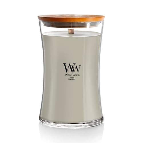 WoodWick Large Hourglass Fireside Candle Premium Soy Blend Wax Crackles as it burns Perfect for Gifting 21oz