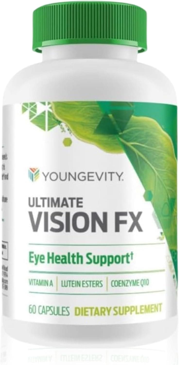Youngevity Ultimate Vision FX Eye Vitamin Mineral Supplement Blend Lutein CoQ10 Vitamins A C E Zinc Chromium Selenium for Eye Health 60 Capsules
