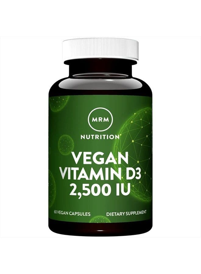 Nuturition Vegan Vitamin D3 2,500 IU | Bone + Immune Health | Made from lichens | Supports Calcium Absorption | Vegan + Vegetarian Friendly | 60 Servings