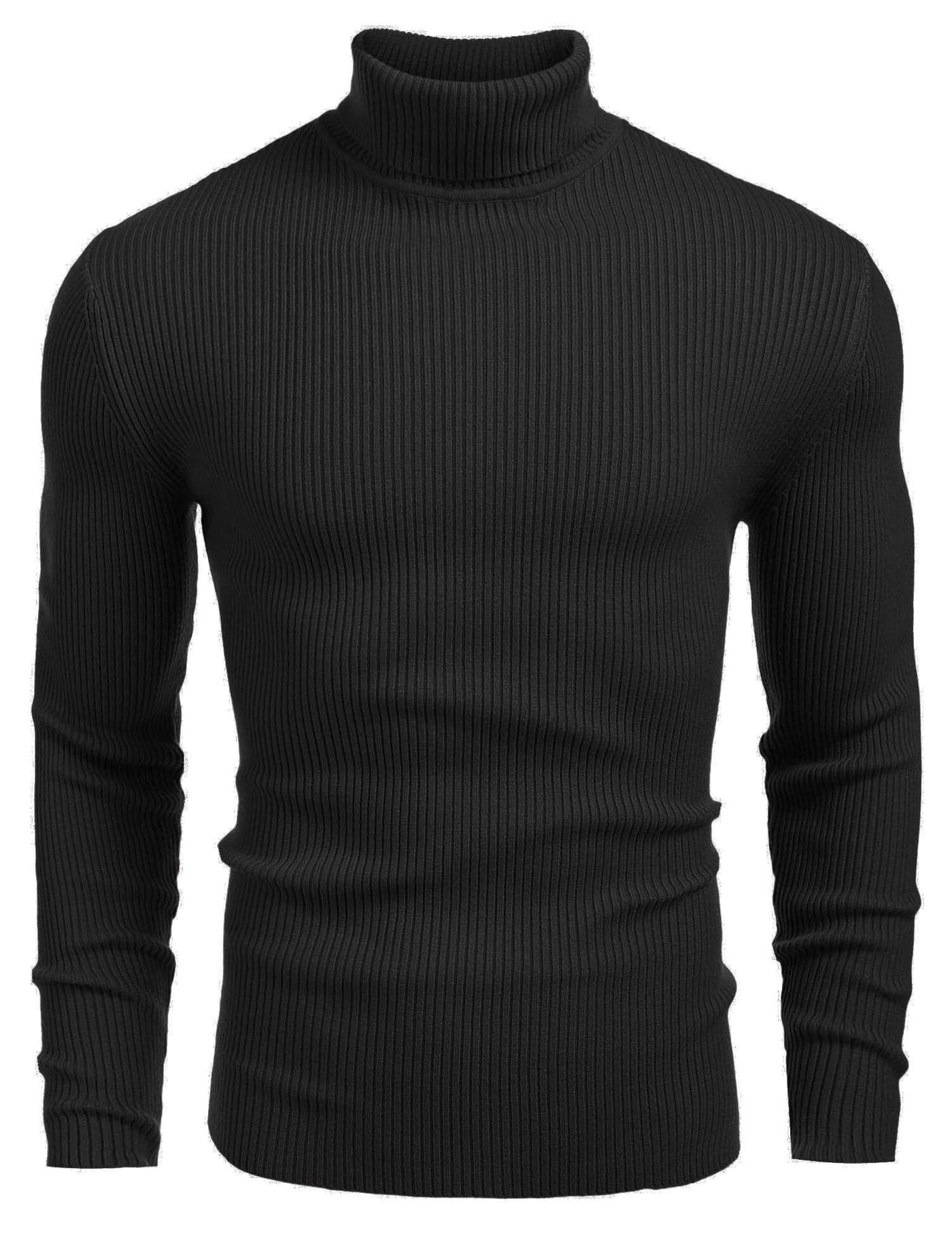 NORTHWIND Men's High and Turtle Neck Cotton T-Shirt (Black, Medium)