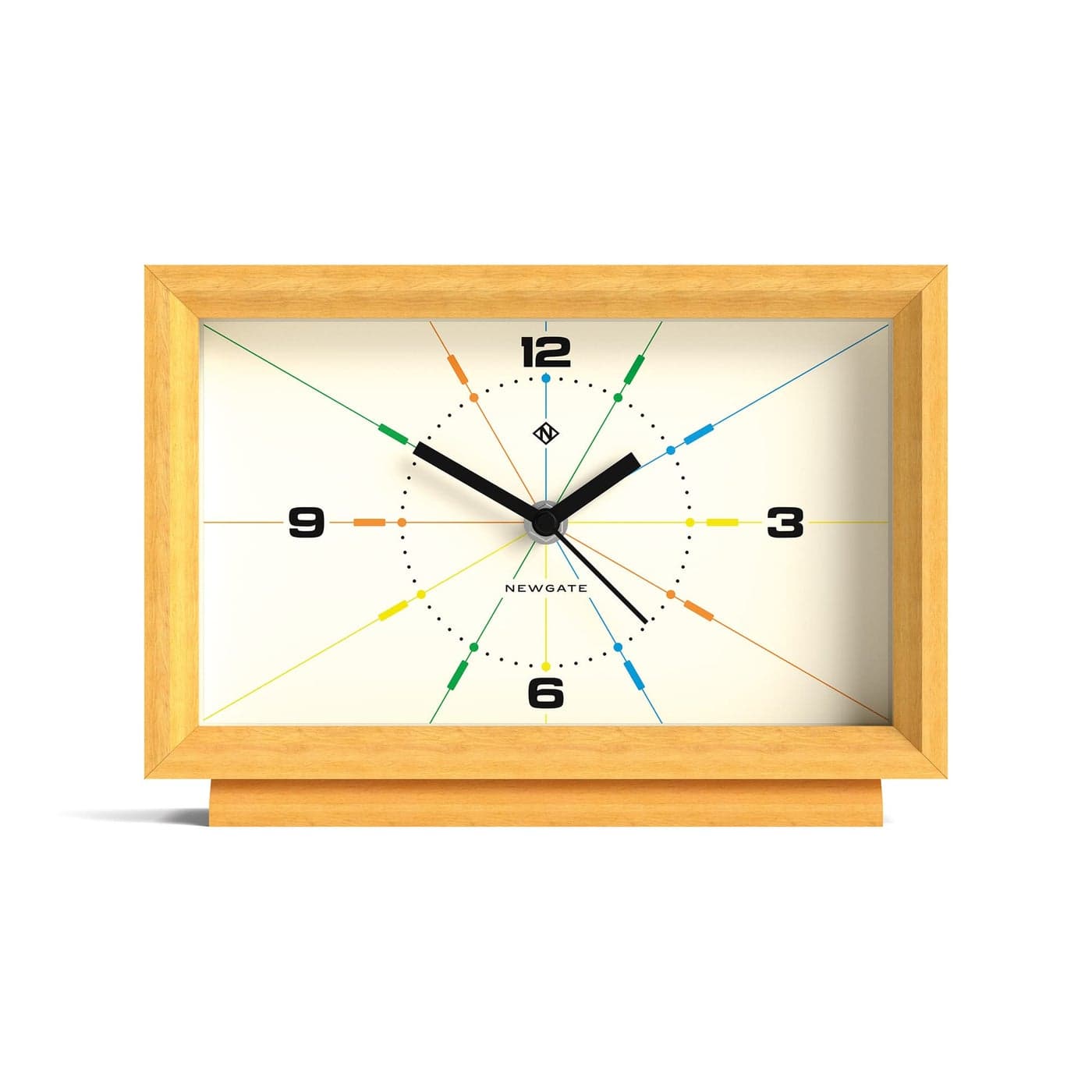NEWGATE Hollywood Hills Mantel Clock Light Oak NoTick Silent Sweep Movement Wooden Mantelpiece for Living Room Office Desk Shelf Clock