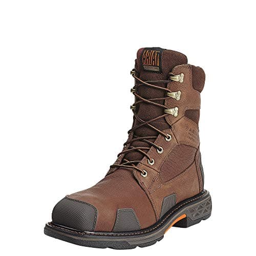 Ariat Men's Overdrive 8" Wide Square Toe Composite Toe Work Boot, Chestnut/Brown, 7 M US