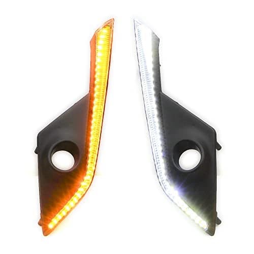 Dreamseek LED DRL Light for Mazda CX3 CX3 20162021 Daytime Running Driving Fog Lamp Bezel with Turn Signal