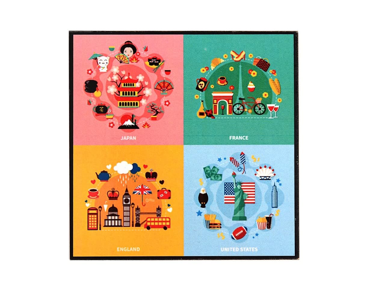 Skywalk World Souvenir Wooden Fridge Magnet (Multicolor)