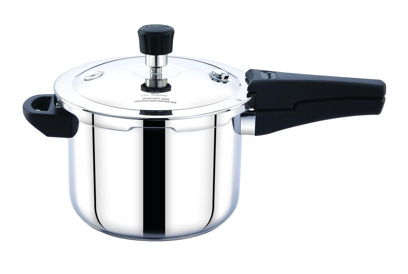 Praylady Sleek 3 L Pressure Cooker | Triply Base | Stainless Steel | ISI Certified | Full Capacity | Dual Safety Valve | Gas & Induction Compatible | Premium Build