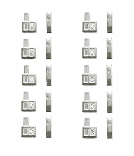 HAISDA 5 Metal Zipper Latch Slider Retainer Box Insertion PinZipper Bottom Sliders Stopper for Metal Repair Kit Sewing ReplacementPack of 20pcs Silver