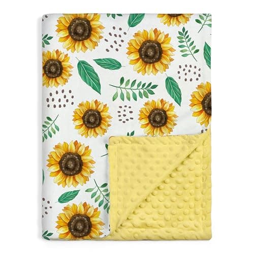 SANDJEST Sunflower Blanket for Girls Kid 30 x 40 Minky Throw Kids Blankets Gifts for Birthday Christmas Nursery Bedroom Decor