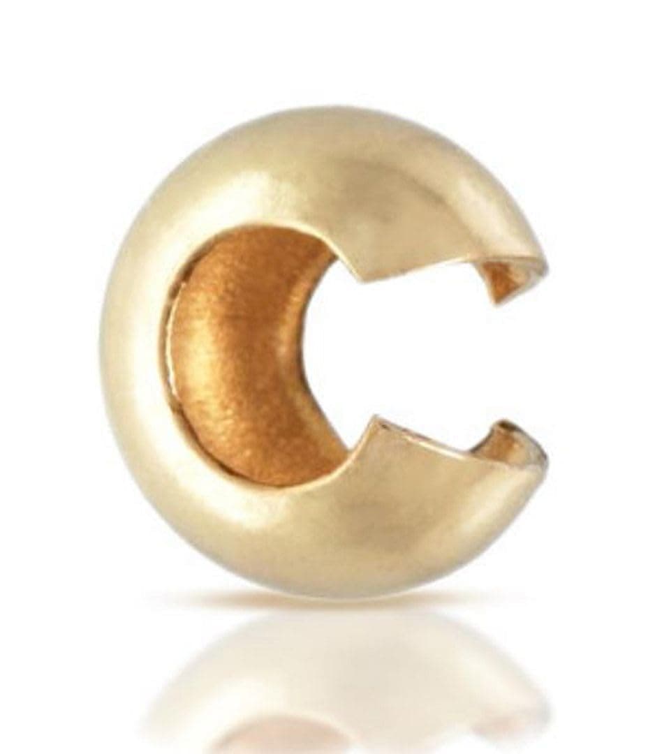 100pcs Crimp Bead Knot Covers 4mm (0.16 Inch) Small End Caps 18K Yellow Gold Plated Copper Brass for DIY Craft Jewelry Making CF8-4