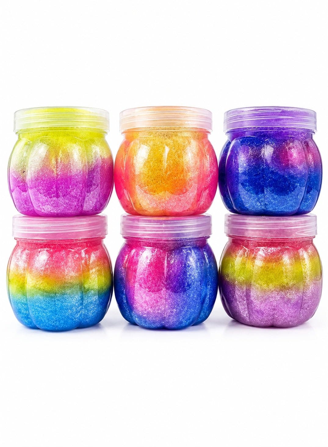 Glitter Slime Making Kit, Slime Making Kit - 6-Pack Galaxy Glitter Slime Set for Kids, Colorful Sensory Slime Toys in Pumpkin Shaped Jars, Non-Toxic Squishy Play Putty for Stress Relief and Party Favors