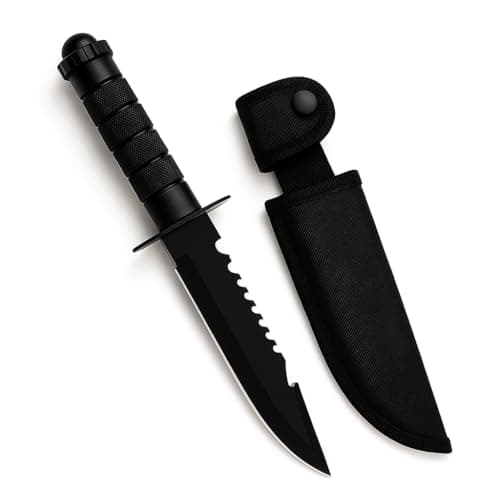 HUPLA Heavy Duty Utility Knife with Safety Sheath | Multi-Purpose Cutting & Kitchen Utility Tool for Cardboard, Rope, Vegetables & DIY Use | Ergonomic Anti-Slip Grip, Stainless Steel Blade