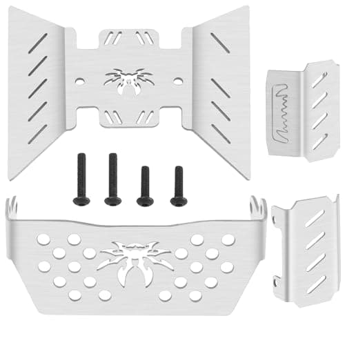 4Pieces ShareGoo Stainless Steel RC Skid PlateRC Chassis Armor Protector Plate Protection Compatible with Axial SCX10III AXI03007 110 RC Crawler Car