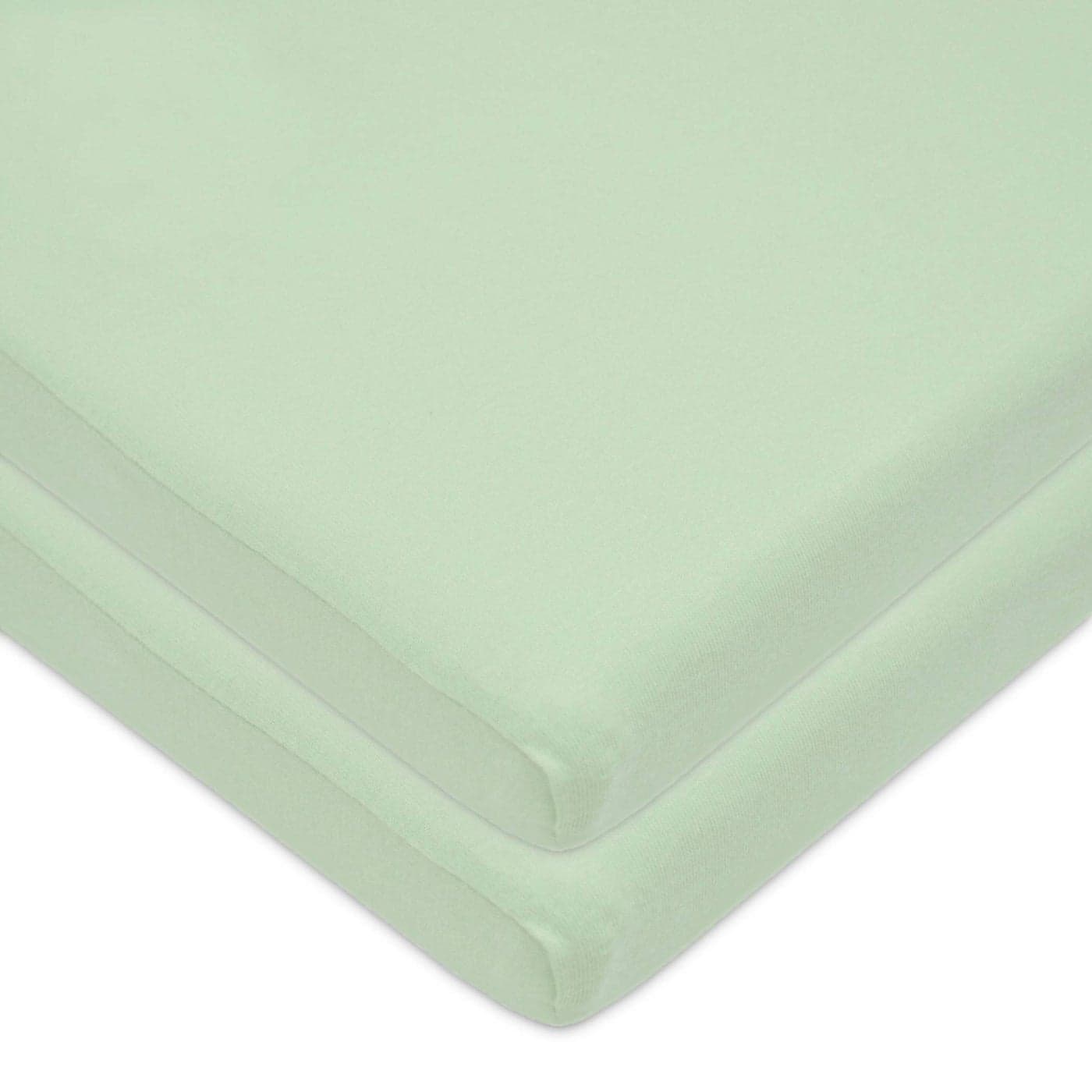 American Baby Company 15 x 33 Fitted Bassinet Sheet 100 Natural Cotton Jersey Knit Celery Soft Breathable for Boys and Girls Pack of 2
