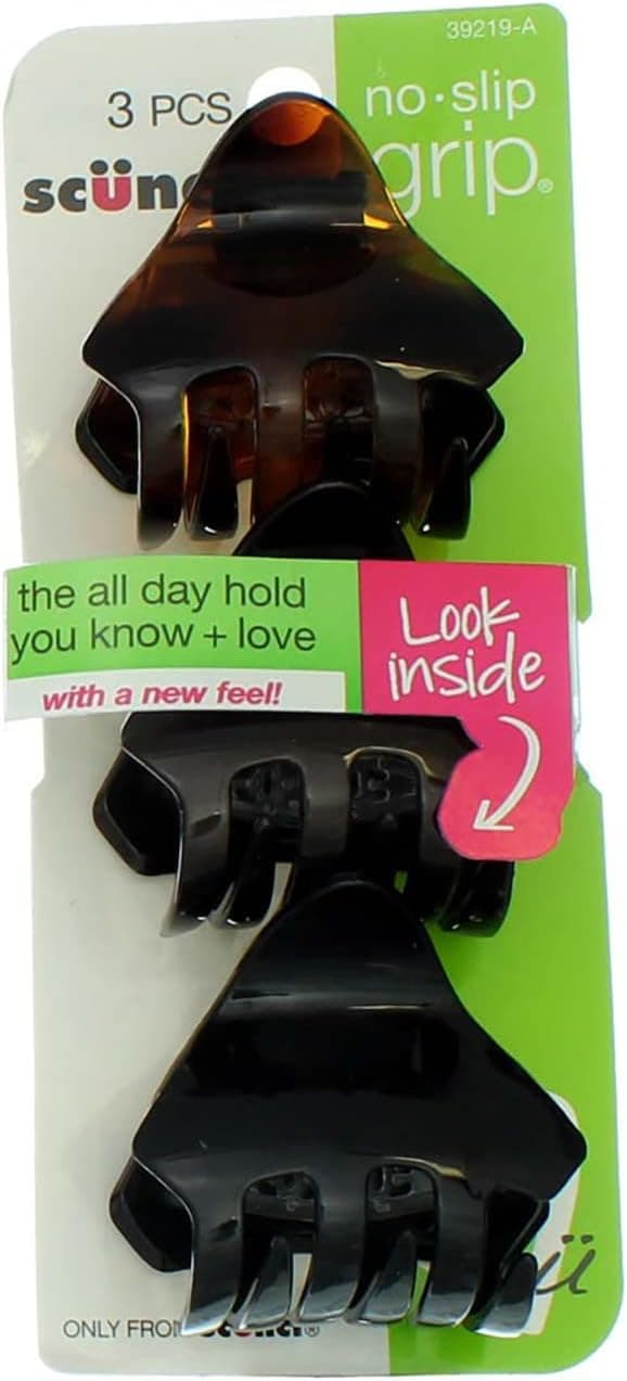 Scunci No Slip Grip Jaw Clips, 0.3 Ounce
