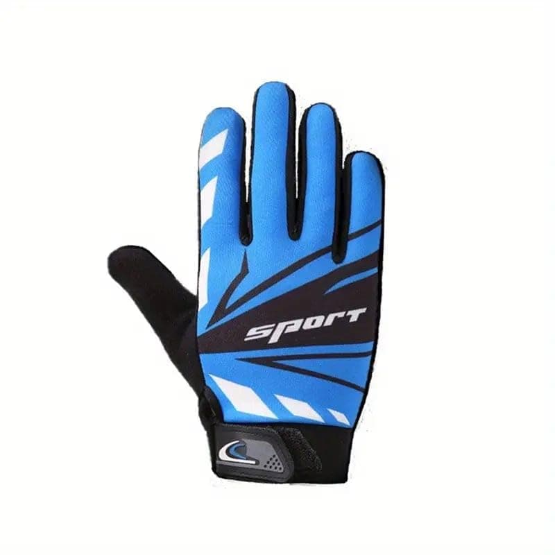 Bad OWL Polyester Biker Hand Gloves for Riding Bikes/Motorcycles/Cycles/Sports Gloves - Non-Slip, Breathable, Full-Finger Protection (Blue)