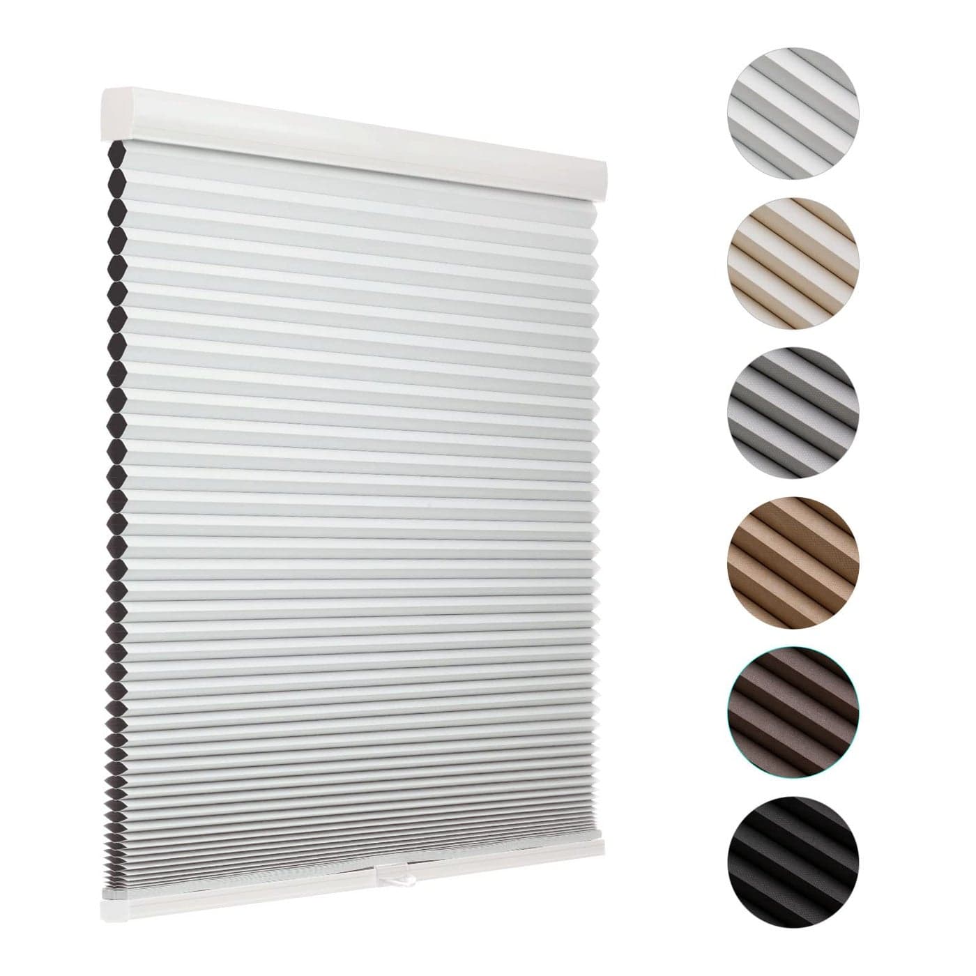 MYshade Blackout Cordless Cellular Shades Honeycomb Shade for Indoor Windows Room Darkening Blinds for Home Office Pull Down Window Shades Easy to Install 36 inch Wide H72 White Pleated Shade