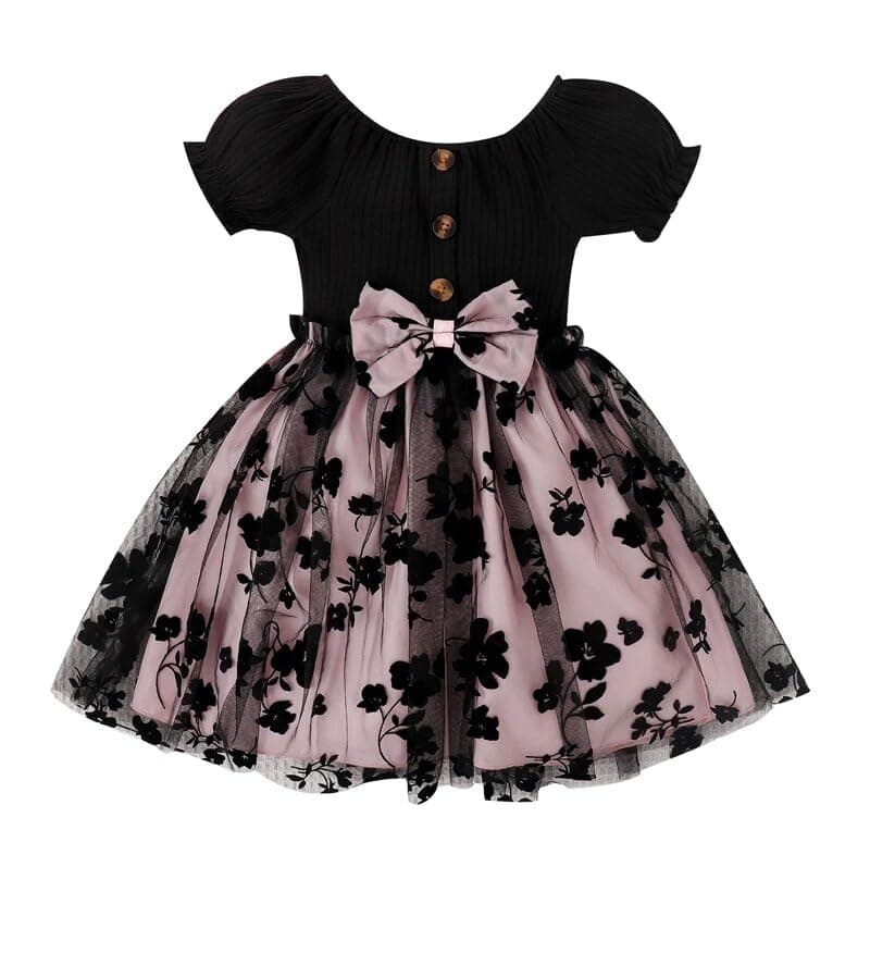 Tagas Toddler Girls Floral Print A-line Dress for Girls | Frock for Girl |Dresses birthdaydress for Babygirls|