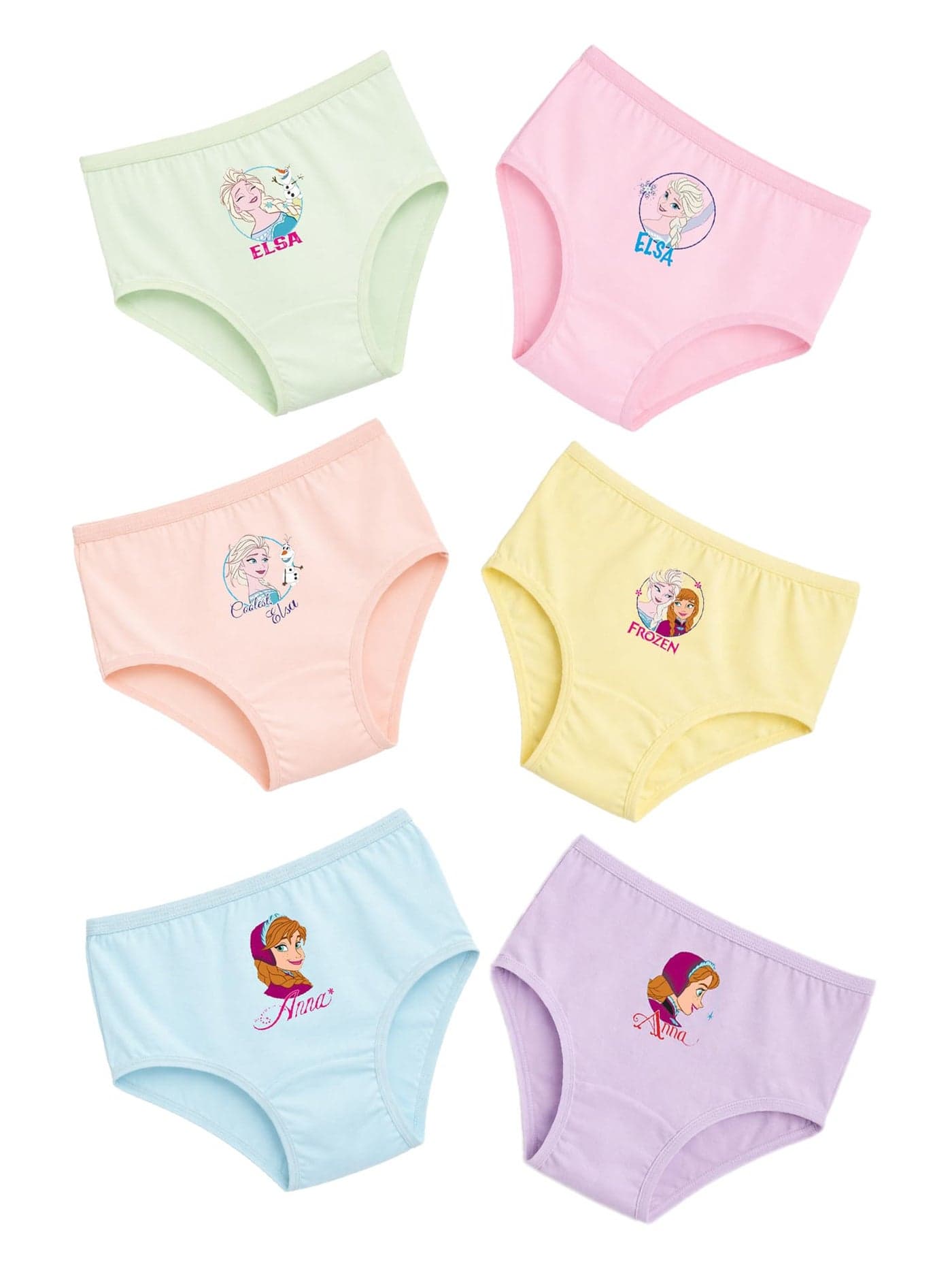 BODYCARE Kids Girls Frozen Printed Panty Ultrasoft Underwear 100% Cotton Soft Comfortable | Skin Friendly | Innerwear Pack of 6-Assorted (KIA955-PK002_P6)