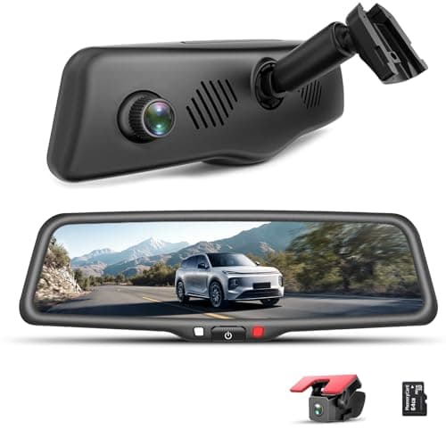 KBD OEM Rear View Mirror Camera, Mirror Dash Cam, 9.66" Touch Screen, Backup Camera, Parking Monitor, Night Vision, 2K Front & 1080P Rear Recording, Easy to Install for Trucks, Vans, SUVs
