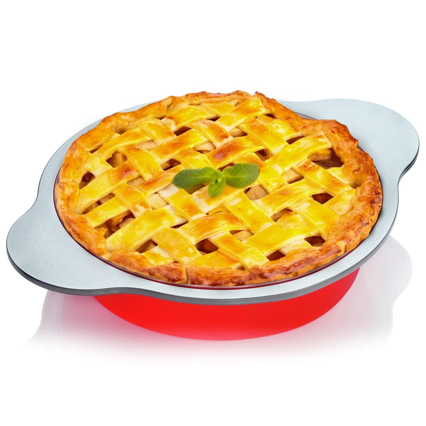 Boxiki Kitchen 9 Inch NonStick Silicone Round Cake Pan with Steel Frame Handles Perfect for Baking Delicious Round Cakes
