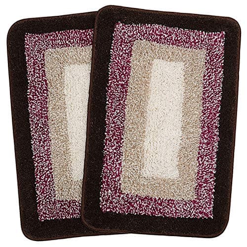 Saral Home Soft Cotton Anti Slip Bathmat Set of 2 (Brown, 40x60 cm)