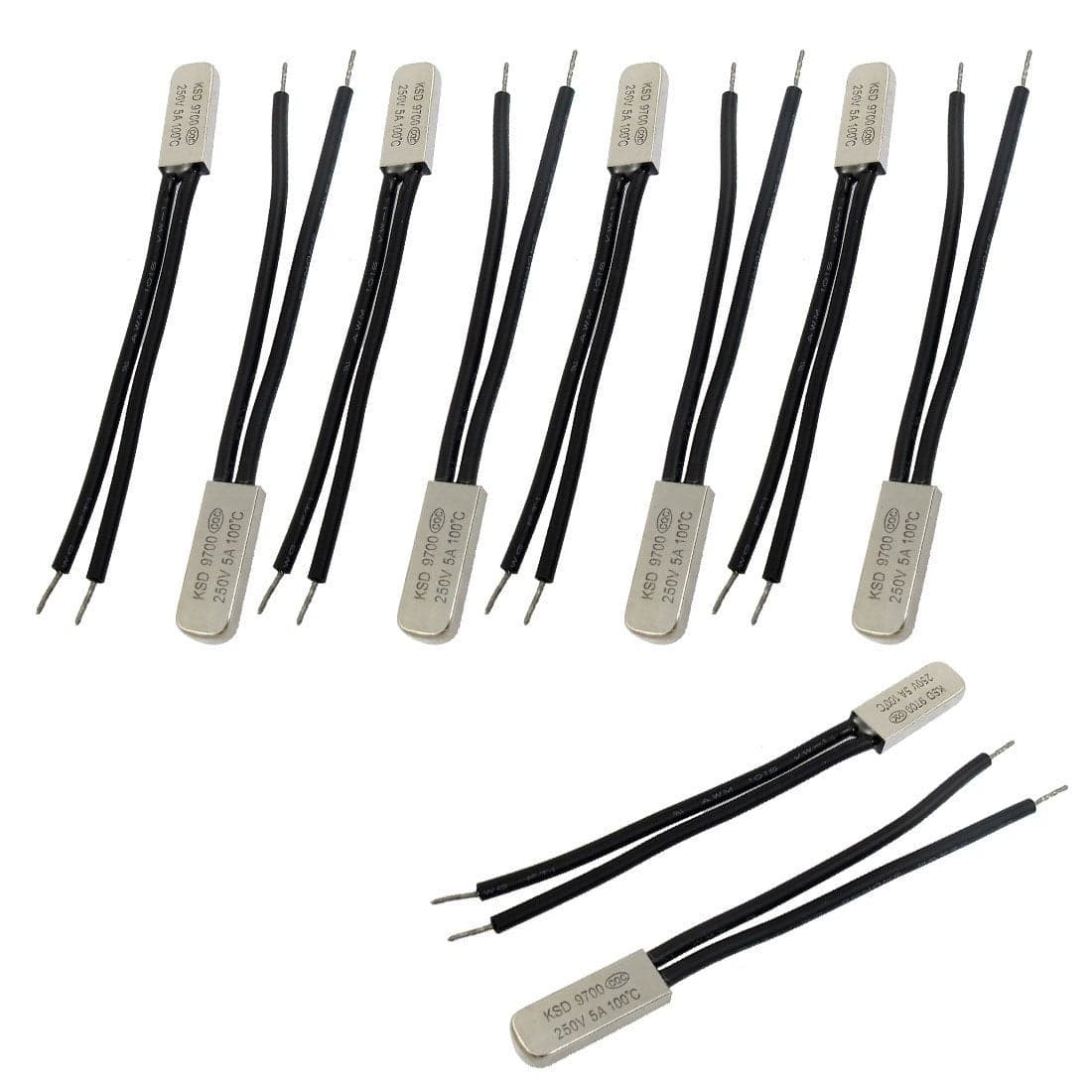 uxcell 10 Pcs Bimetal Temperature Control Switch Thermostat 100C NC KSD9700