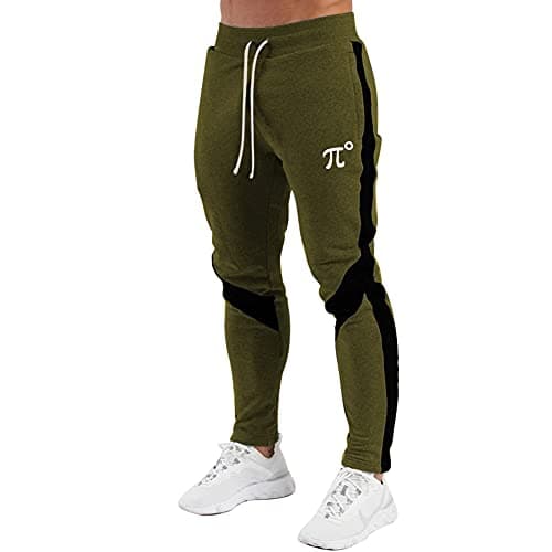 PIDOGYM Men's Track Pants,Slim Fit Athletic Sweatpants Joggers Trousers with Zipper Pockets Army Green