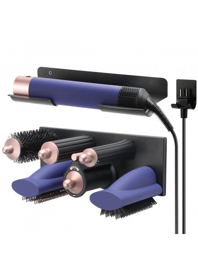 MyLifeUNIT Storage Holder for Dyson Airwrap Curling Iron New Complete, Metal Wall Mount for Dyson Air Wrap Accessories Organizer with Non-Slip Silicone Pad for Bathroom Bedroom Hair Salon Barbershop