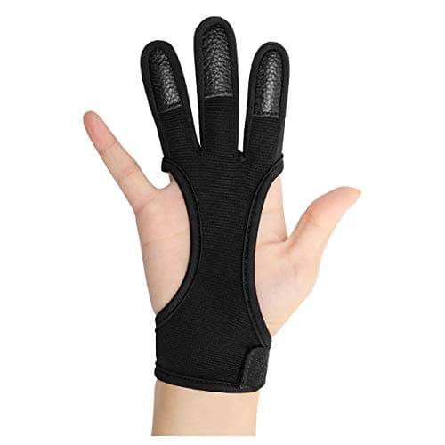 Coolrunner Archery Glove - Three Finger Leather Archery Protective Shooting Gloves for Kids, Protective Gear Accessories (M)