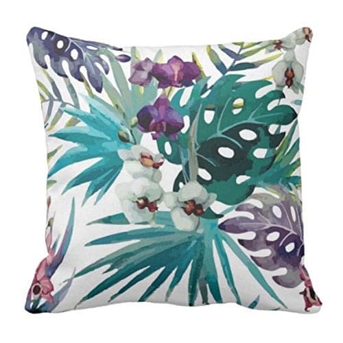 TheYaYaCafe® Beautiful Floral Cushion Cover 24x24 Inches | Single Throw Pillow Cushion Cover | Floral Cushion Cover for Sofa, Couch, Chair & Home Decor | Canvas Cotton 200 TC (Pack of 1)