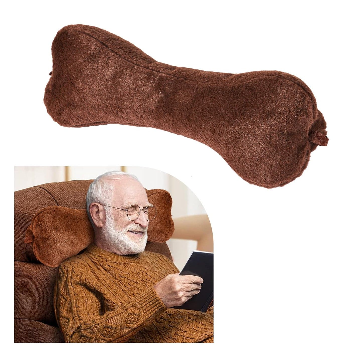 VCOMSOFT Recliner Headrest Pillow, Head Pillow for Recliner Chair, Head Pillow for Sofa, Recliner Neck Pillows, Recliner Neck Pillow, Bone Neck Pillow, Couch Neck Pillow (Brown)