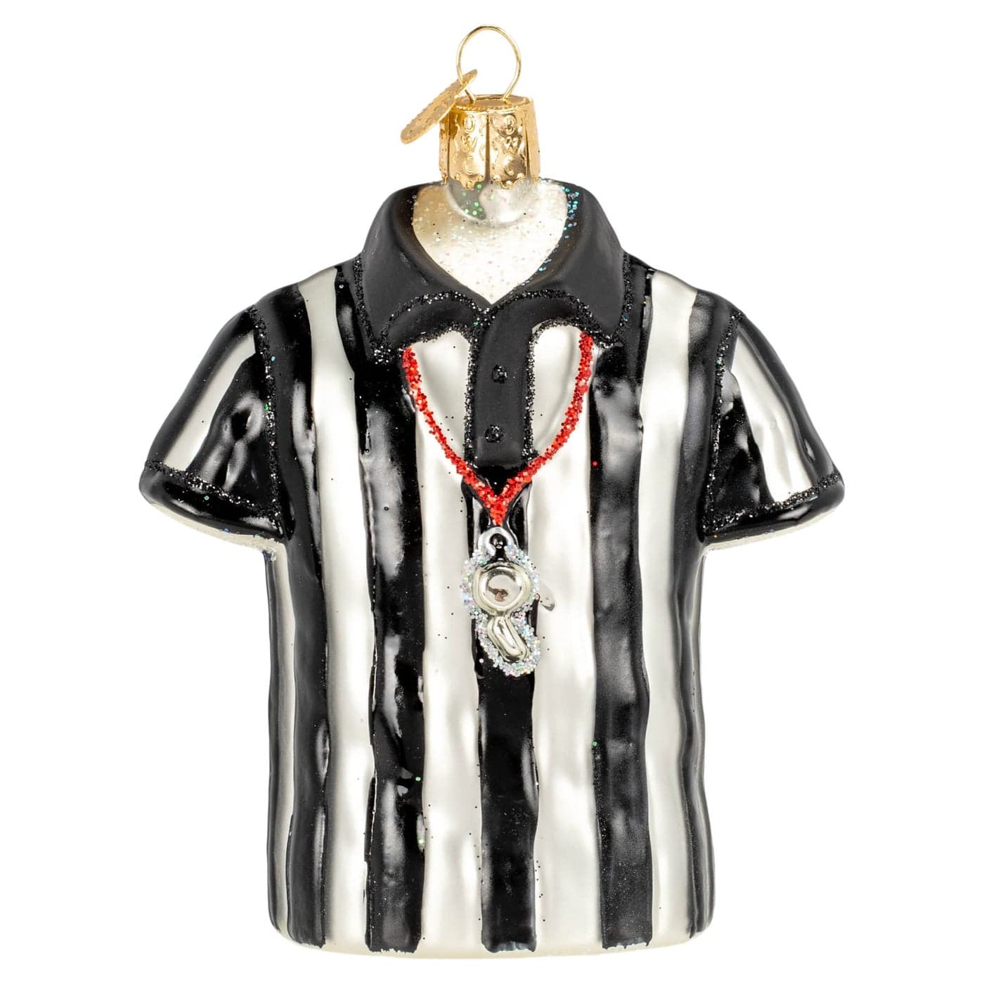 Old World Christmas Referee Shirt Glass Blown Ornament for Christmas Tree Handcrafted Holiday Decoration Sport Collection