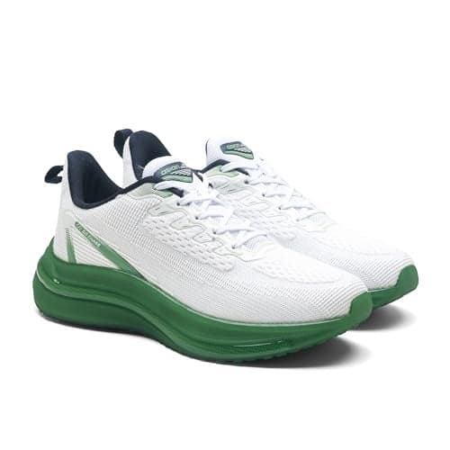 ASIAN Powerplay-30 Men s Running Shoes | Lightweight Knit Upper, TPU Frame for Lateral & Arch Support, Memory Foam Bounce Insole | Ideal for Gym, Travel, Running & Walking(OFFWHTNAVY)-UK 8