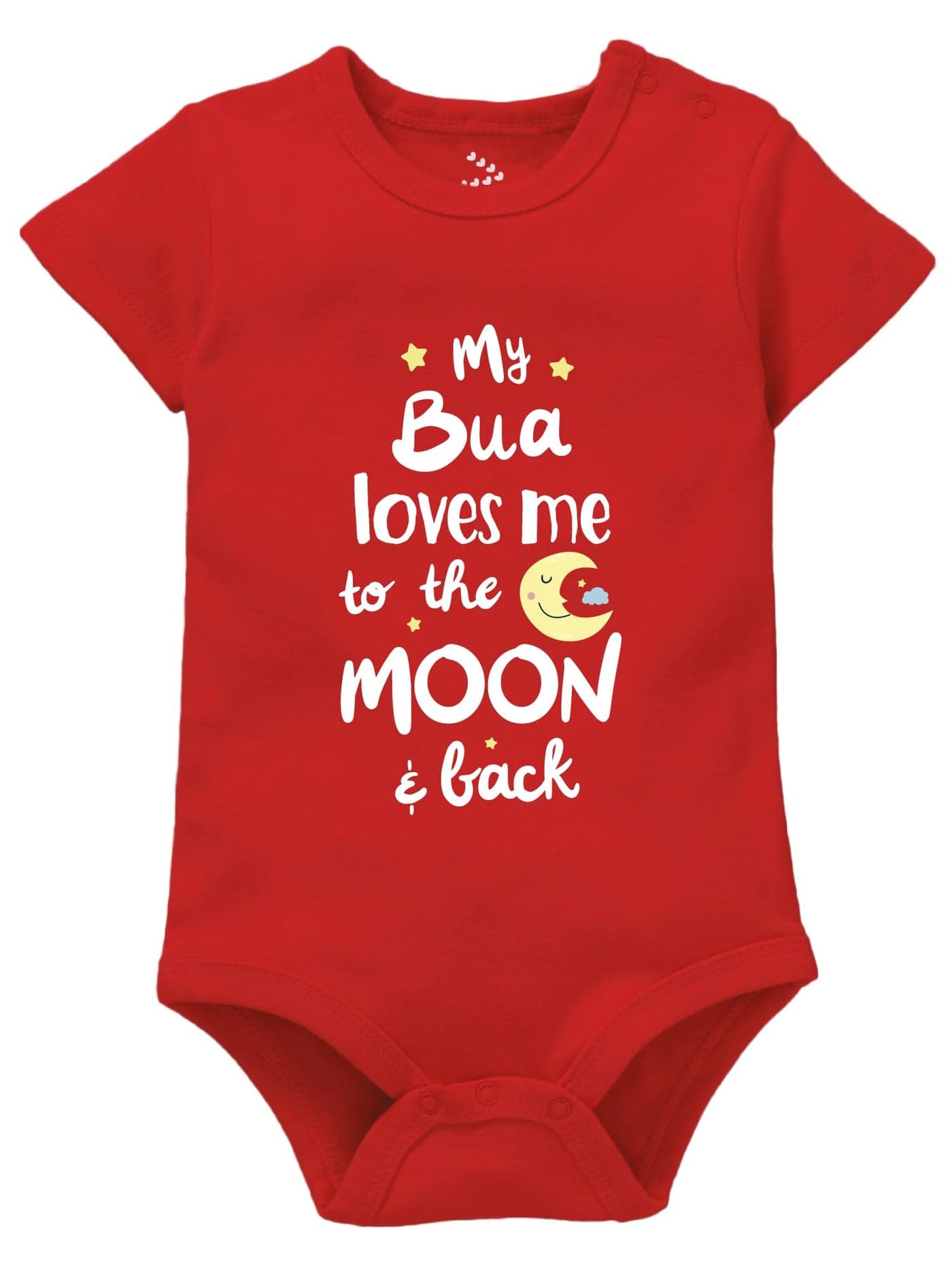 Zeezeezoo My Bua Loves Me to the Moon and Back Newborn Baby Romper Bodysuit Onesie Clothes Red 0-3 Months